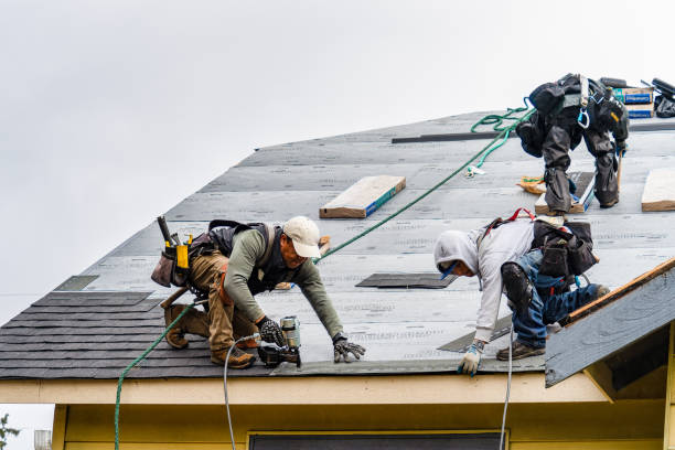 Professional Gutter Installation technician working in Eden, TX